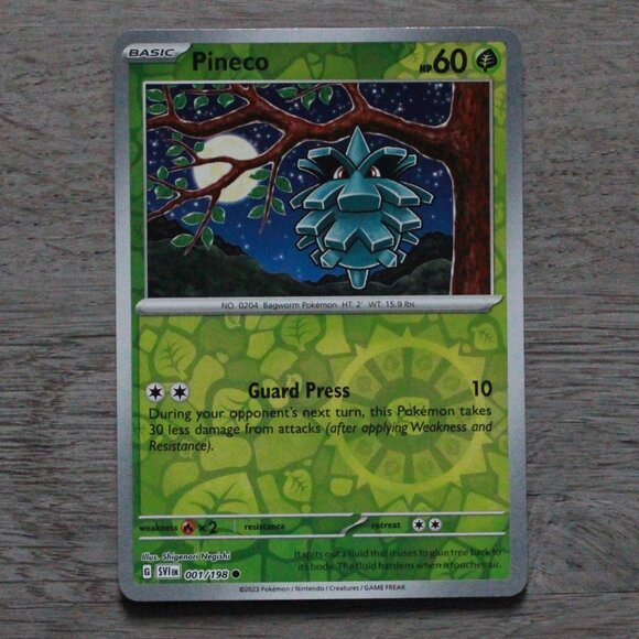 Pokemon "Pineco" Reverse Holo Trading/Playing Card - Picture 1 of 6